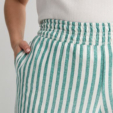 Plus Size Sonoma Goods For Life® Pull-On Ankle Linen Pants