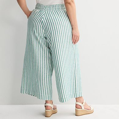 Plus Size Sonoma Goods For Life® Pull-On Ankle Linen Pants