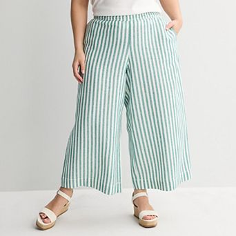 Plus Size Sonoma Goods For Life® Pull-On Ankle Linen Pants