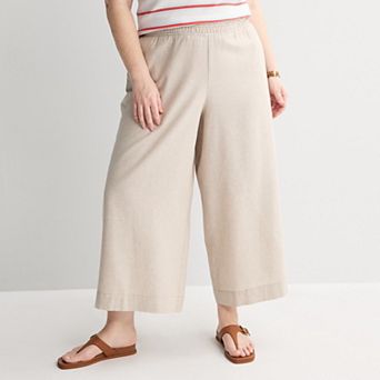 Plus Size Sonoma Goods For Life® Pull-On Ankle Linen Pants