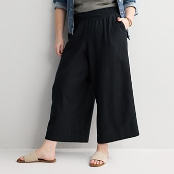 Plus Size Sonoma Goods For Life® Pull-On Ankle Linen Pants