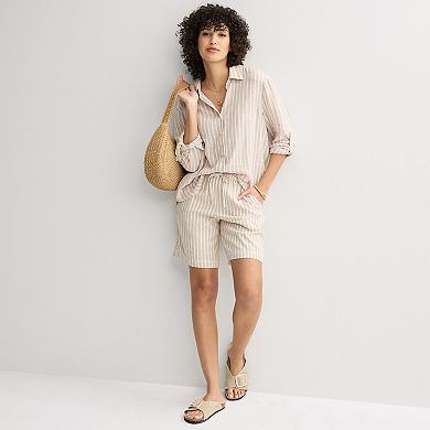Women’s Sonoma Goods For Life® Mid Rise Linen Shorts