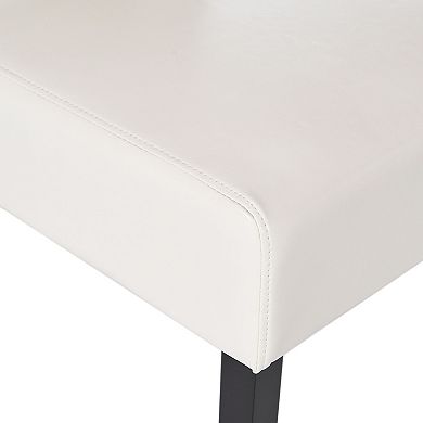 Taylor Ivory Leather Dining Chair Set of 2 by Christopher Knight Home