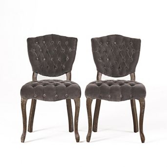Christopher Knight Home Bates Tufted Fabric Dining Chairs (Set of 2)