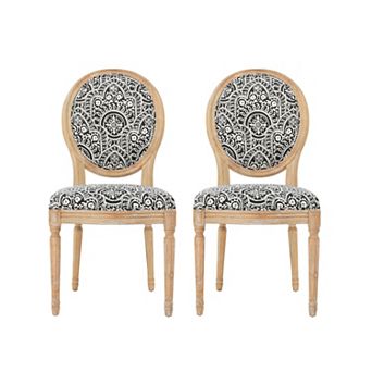Phinnaeus Patterned Fabric Dining Chair (Set of 2) by Christopher Knight Home