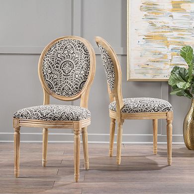 Phinnaeus Patterned Fabric Dining Chair (Set of 2) by Christopher Knight Home