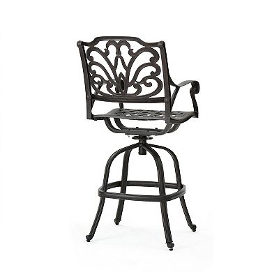 Jayden Outdoor Cast Aluminum Swivel Bar Stool (Set of 2) by Christopher Knight Home