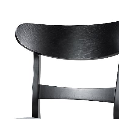 Mid-Century Modern Upholstered Rubberwood Dining Chair (Set of 2) by Christopher Knight Home