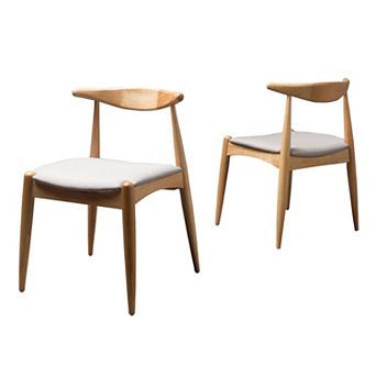 Christopher Knight Home Retro Rubber Wood Dining Chairs with Ergonomic Back & Cushion Seats Set of 2