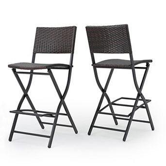 Margarita Outdoor Wicker Barstool (Set of 2) by Christopher Knight Home