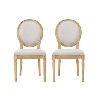 Phinnaeus French Country Fabric Dining Chairs (Set of 2) by Christopher Knight Home