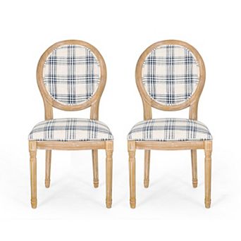 Phinnaeus French Country Fabric Dining Chairs (Set of 2) by Christopher Knight Home