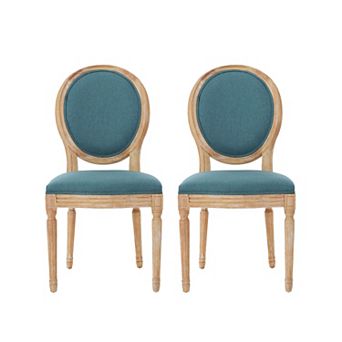 Phinnaeus French Country Fabric Dining Chairs (Set of 2) by Christopher Knight Home