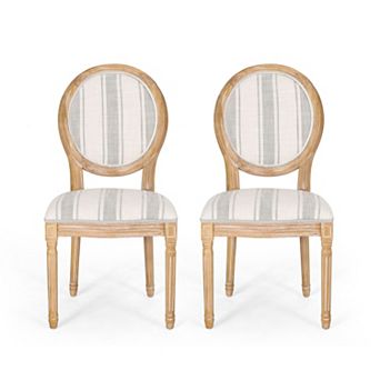 Phinnaeus French Country Fabric Dining Chairs (Set of 2) by Christopher Knight Home