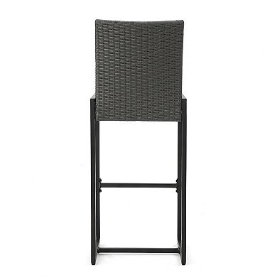 Conway Outdoor Wicker Barstool (Set of 2) by Christopher Knight Home