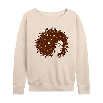 Women's Starry Afro Woman French Terry Long Sleeve Tee