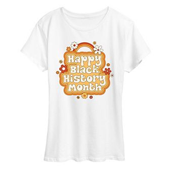Plus Size Happy Black History Month Floral Graphic Tee