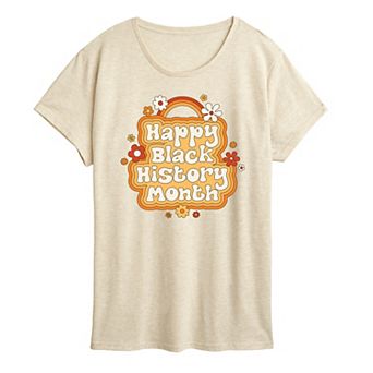 Women's Happy Black History Month Floral Graphic Tee