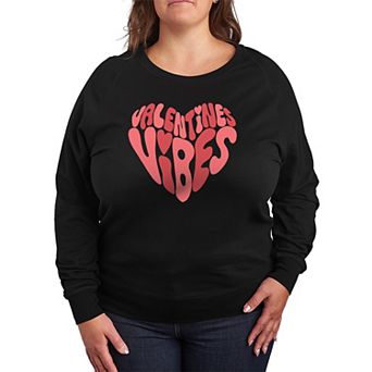Plus Size Valentine's Vibes French Terry Long Sleeve Tee