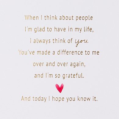 Hallmark Valentine's Day You Made A Difference To Me Card