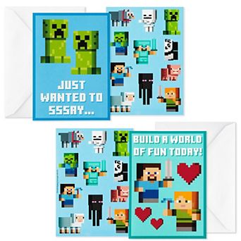 Hallmark 24 pk Minecraft Valentine's Day Cards & Stickers Set