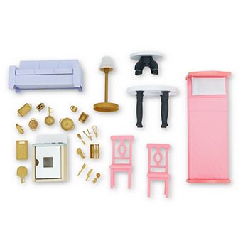 KidKraft So Darling Wooden Dollhouse on Wheels with 29 Accessories