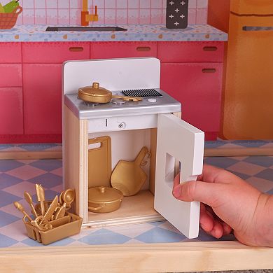 KidKraft So Darling Wooden Dollhouse on Wheels with 29 Accessories