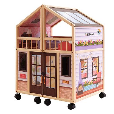 KidKraft So Darling Wooden Dollhouse on Wheels with 29 Accessories