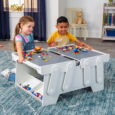 KidKraft Building Bricks Play 'N Store Wooden Mega Table with 210