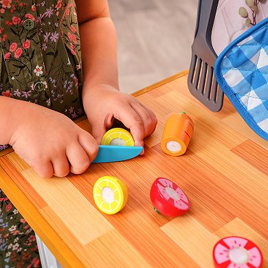 KidKraft Simply Stylish Wooden Play Kitchen with Lights & 30+ Accessories