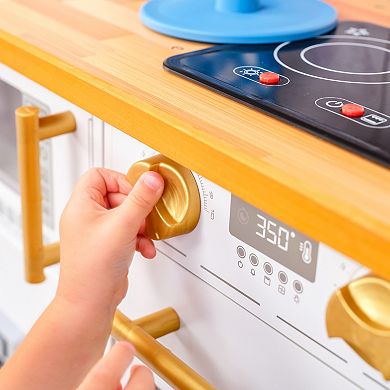 KidKraft Simply Stylish Wooden Play Kitchen with Lights & 30+ Accessories