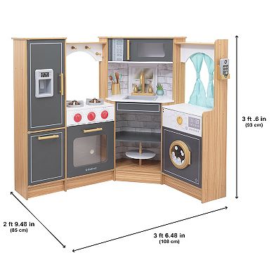 KidKraft Ultimate Corner Wooden Play Kitchen with Lights & Sounds