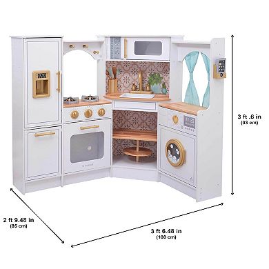 KidKraft Ultimate Corner Wooden Play Kitchen with Lights & Sounds