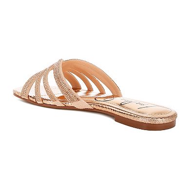 London Rag Dindy Women's Rhinestone Cut Out Flats