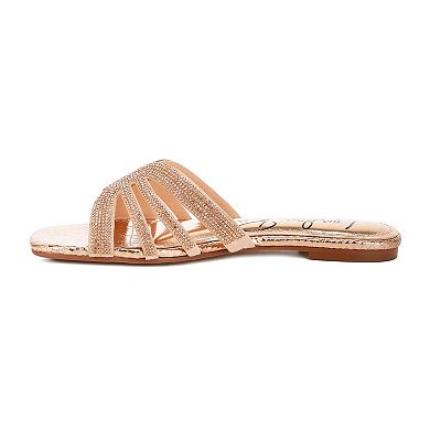 London Rag Dindy Women's Rhinestone Cut Out Flats