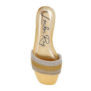 London Rag Chrisy Women's Slip-On Rhinestone Strap Flats