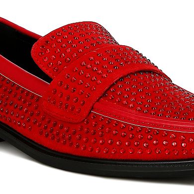 London Rag Rhinestones Embellished Women's Loafers