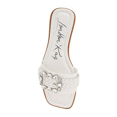 London Rag Hazbin Diamante Women's Slip-On Flat Sandals