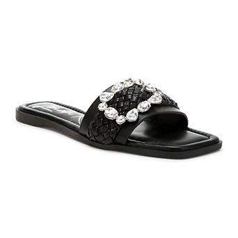 London Rag Hazbin Diamante Women's Slip-On Flat Sandals