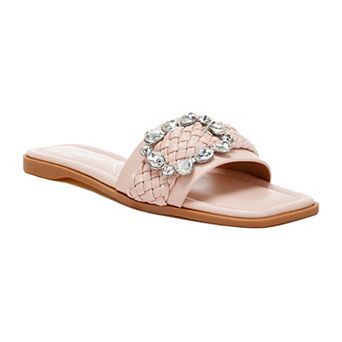 London Rag Hazbin Diamante Women's Slip-On Flat Sandals