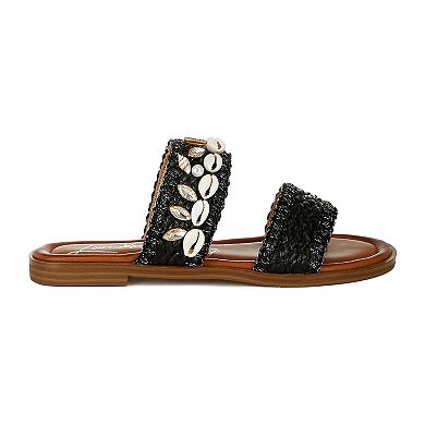 London Rag Shellfish Raffia Women's Slip-On Sandals