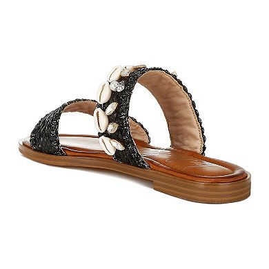 London Rag Shellfish Raffia Women's Slip-On Sandals