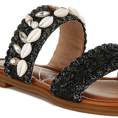 London Rag Shellfish Raffia Women's Slip-On Sandals