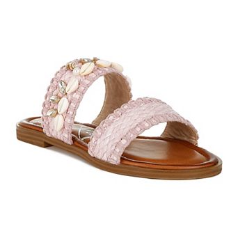 London Rag Shellfish Raffia Women's Slip-On Sandals