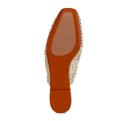 London Rag Roboma Women's Woven Metallic Diamante Mules