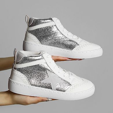 London Rag Sonic Star Women's High Ankle Lace-Up Sneakers