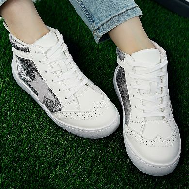 London Rag Sonic Star Women's High Ankle Lace-Up Sneakers