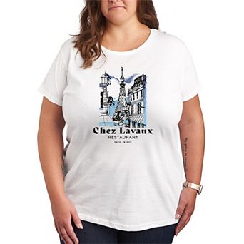 Plus Size Emily in Paris Chez Lavaux Restaurant Graphic Tee