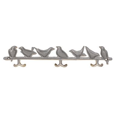 Belle Maison 3-Hook Iron Bird Wall Rack
