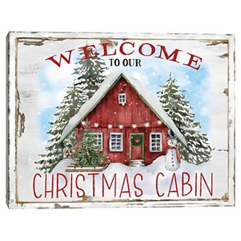 Masterpiece Christmas Cabin Canvas Wall Art